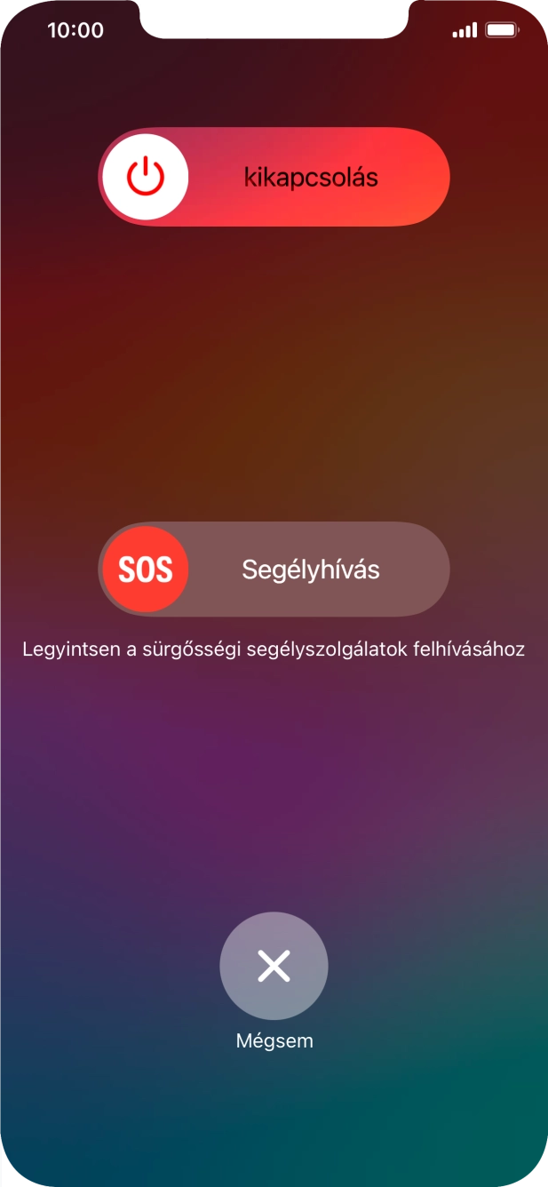 Kattints a kikapcsolás ikonra, és húzd az ikont jobbra.