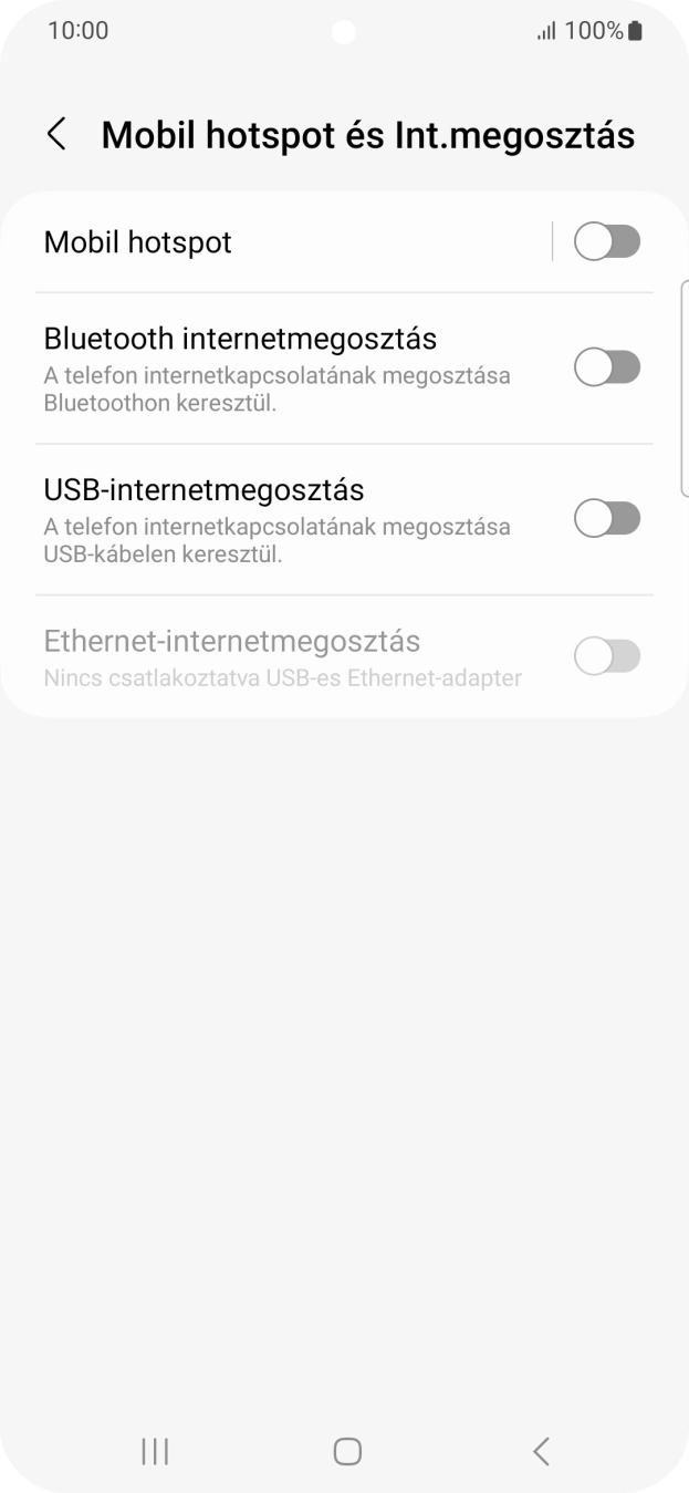 Válaszd a Mobil hotspot lehetőséget. Válaszd a Mobil hotspot lehetőséget.