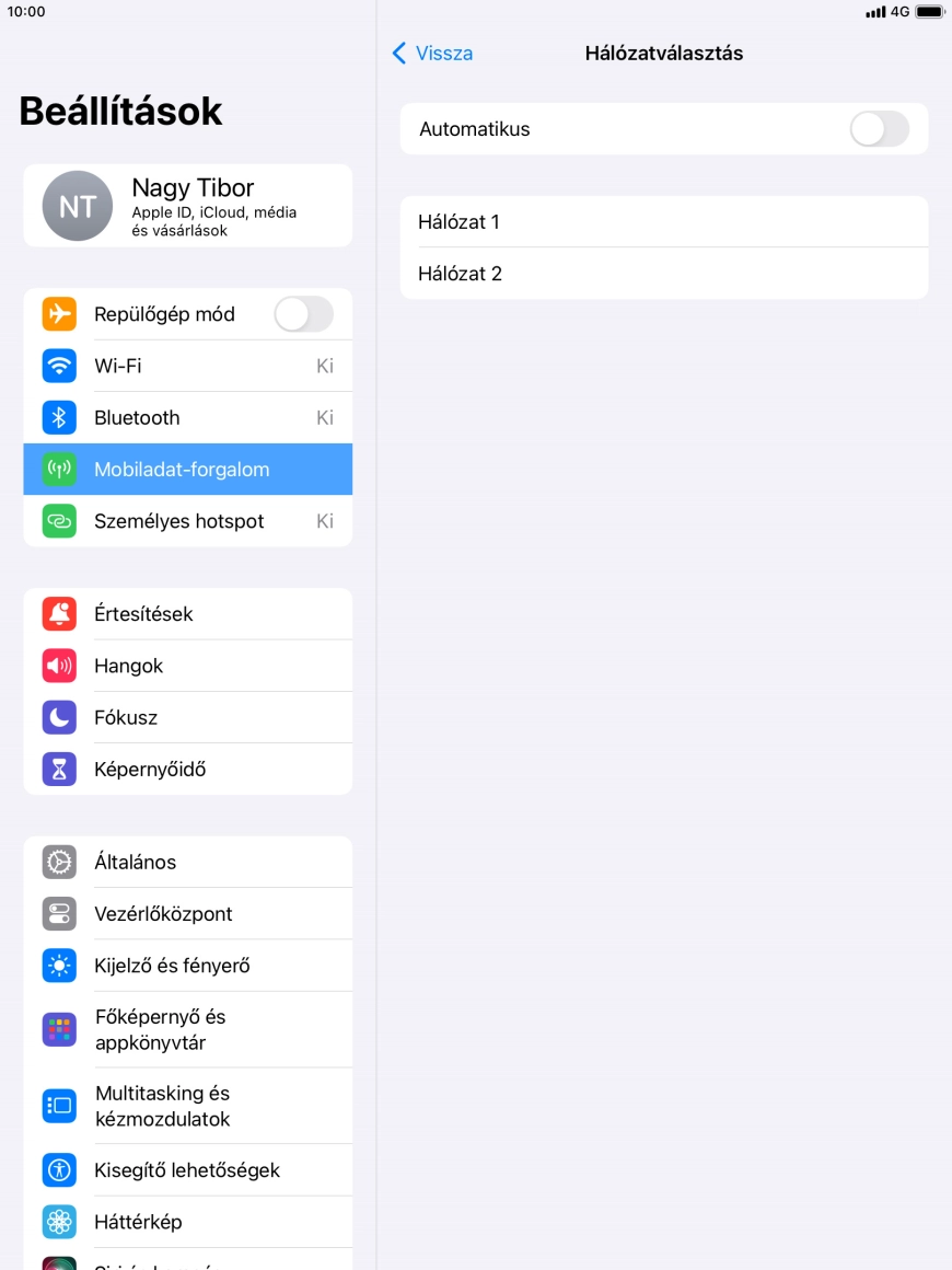 Ha kikapcsolod a funkciót, válaszd a kívánt hálózatot. Ha kikapcsolod a funkciót, válaszd a kívánt hálózatot.