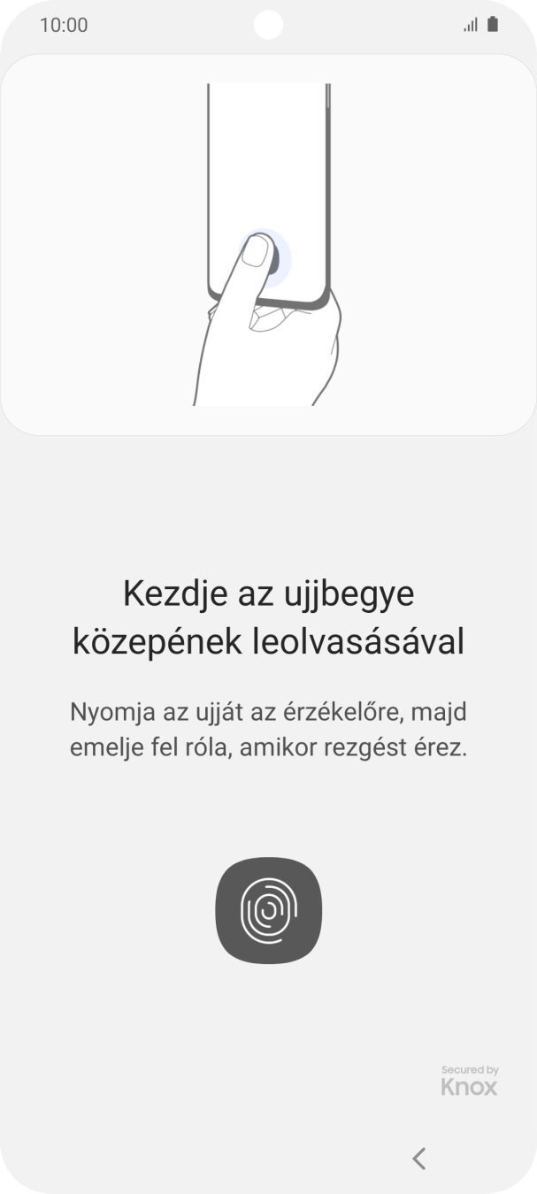 Kövesd a kijelzőn megjelenő utasításokat képernyőzár létrehozásához ujjlenyomattal.