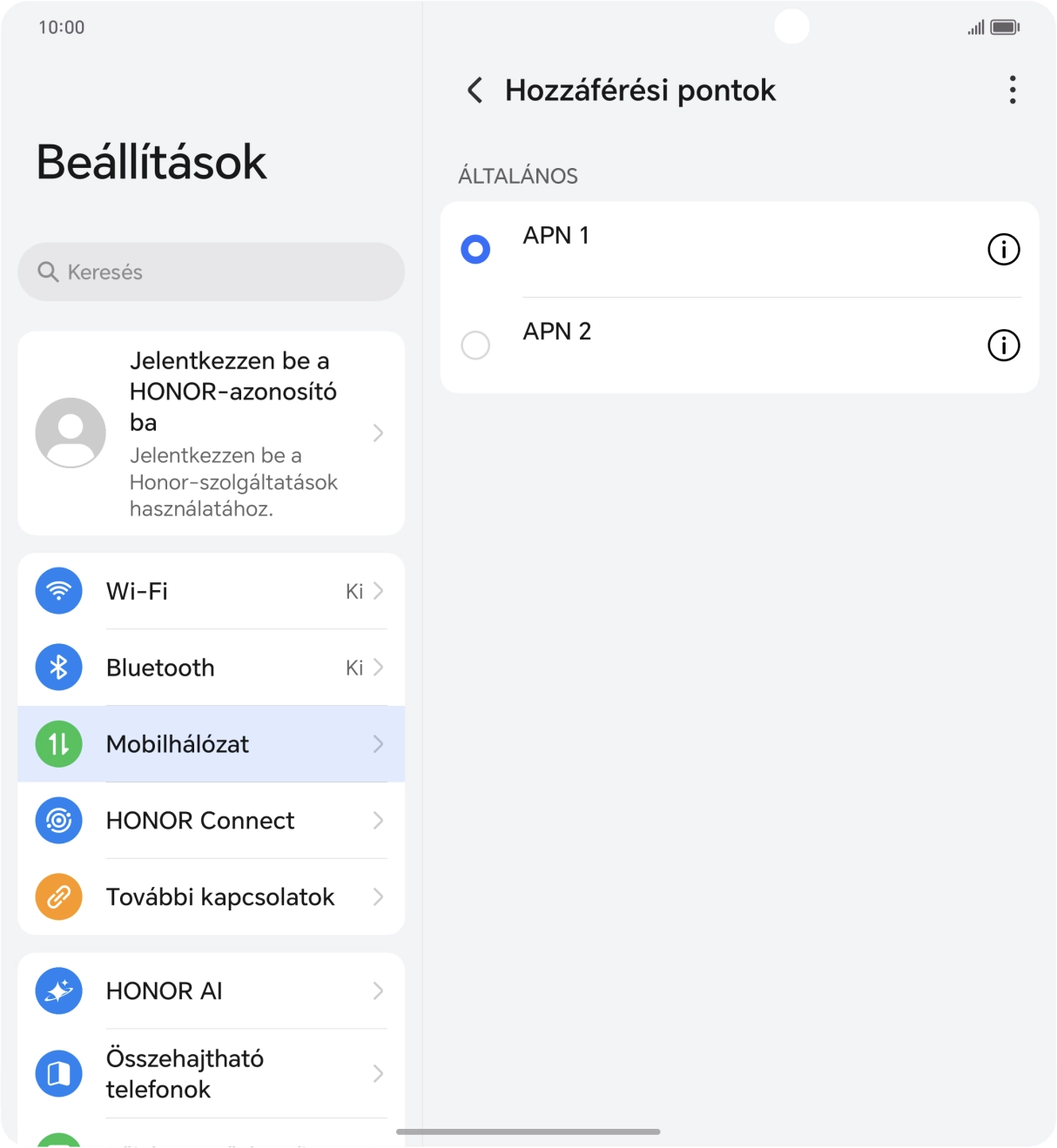 Kattints a kívánt adatkapcsolat melletti mezőre, hogy aktiváld azt. Kattints a kívánt adatkapcsolat melletti mezőre, hogy aktiváld azt.