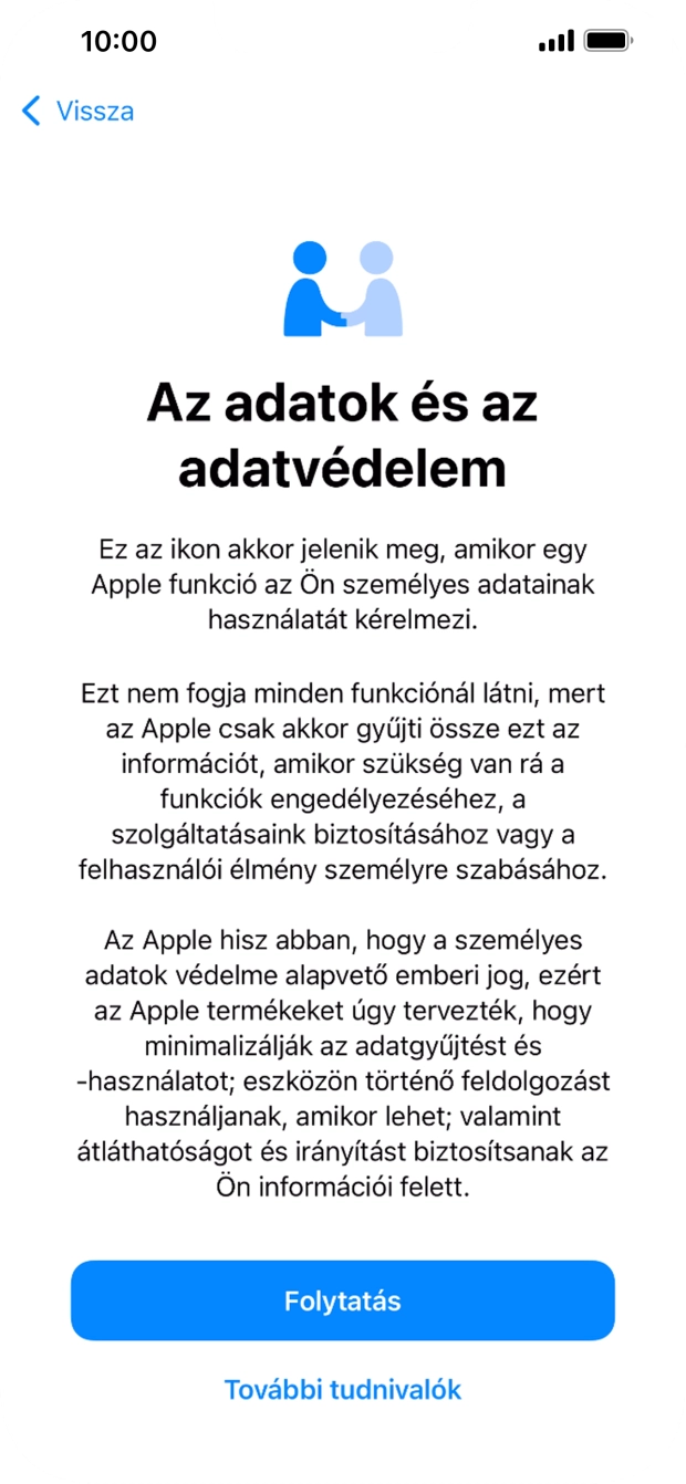 Válaszd a Folytatás lehetőséget.