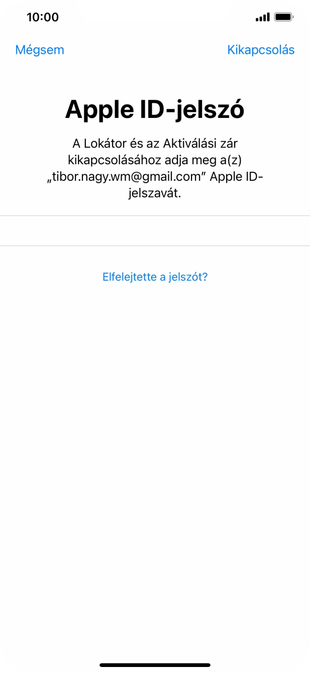 Válaszd a Kikapcsolás lehetőséget.