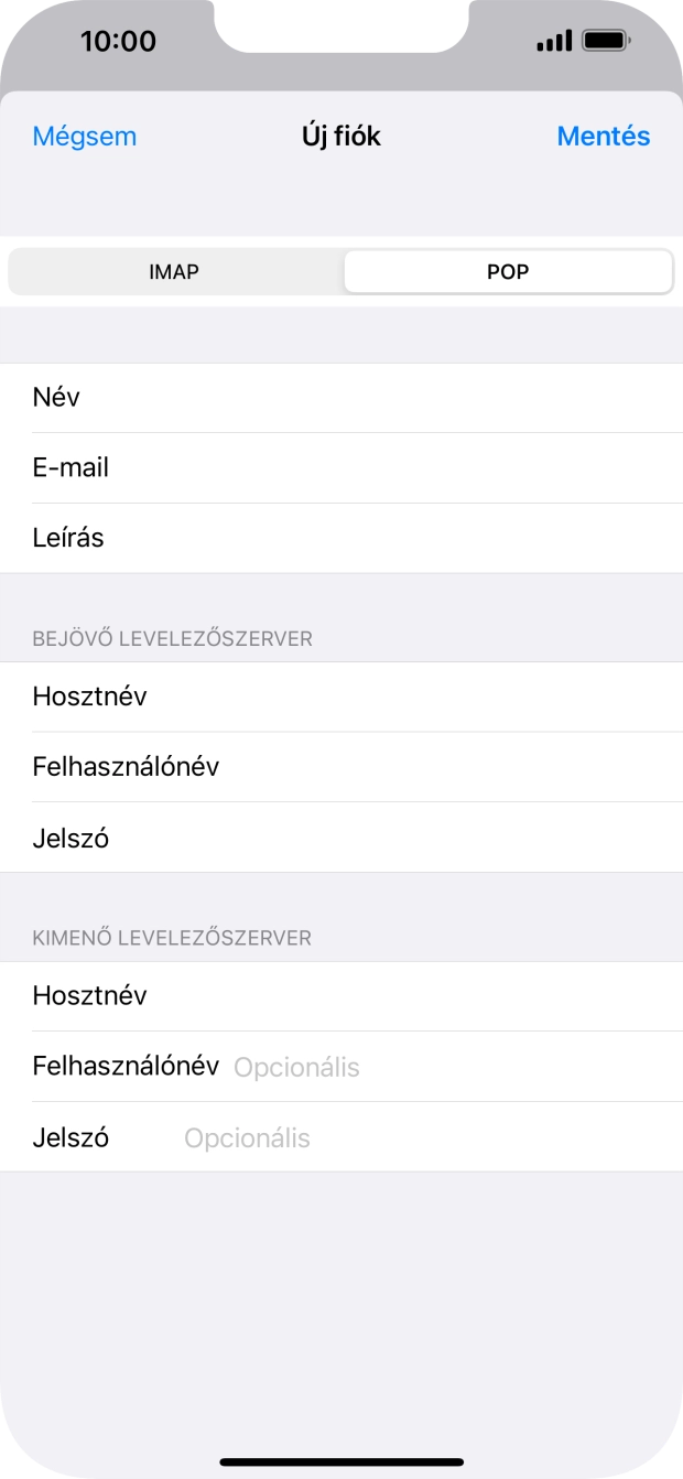 Kattints a Felhasználónév mezőre, és írd be az e-mail-fiókodhoz tartozó felhasználónevet.