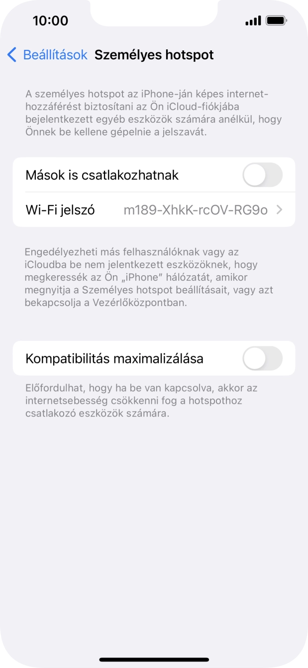Kattints a Wi-Fi jelszó mezőre, és írd be a kívánt jelszót.
