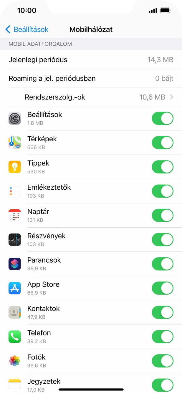 Kattints a kívánt programok melletti csúszkákra a funkciók be- vagy kikapcsolásához. Kattints a kívánt programok melletti csúszkákra a funkciók be- vagy kikapcsolásához.