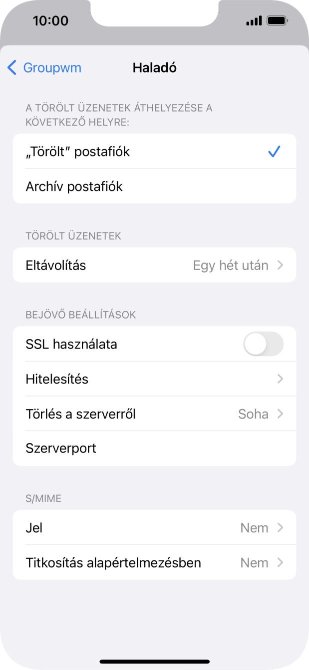Válaszd a Hitelesítés lehetőséget.