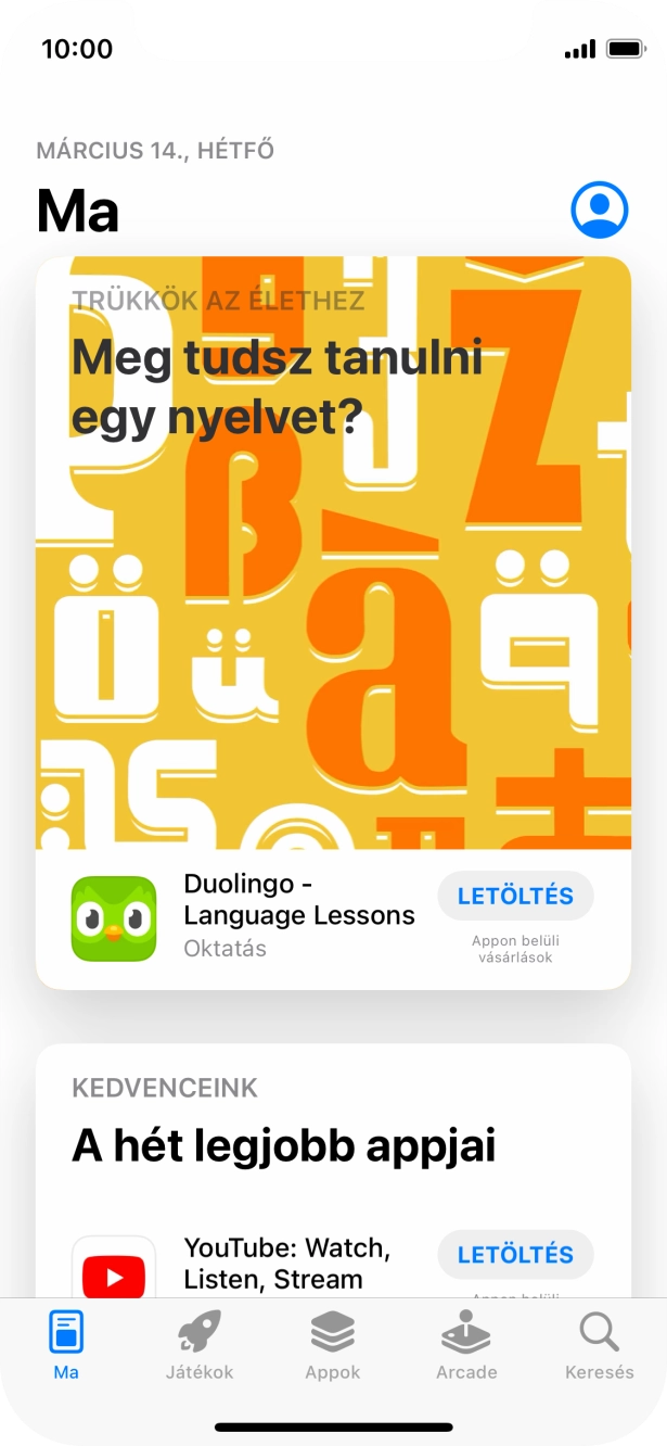 Válaszd a Keresés lehetőséget.