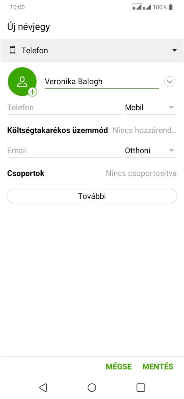 Kattints a Telefon mezőre, és írd be a kívánt telefonszámot. Kattints a Telefon mezőre, és írd be a kívánt telefonszámot.