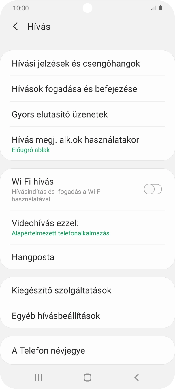 Válaszd a Kiegészítő szolgáltatások lehetőséget.
