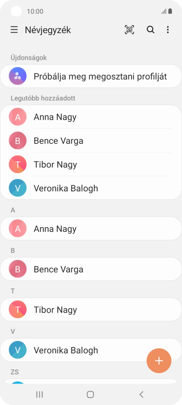 Kattints az új kontaktok ikonra. Kattints az új kontaktok ikonra.