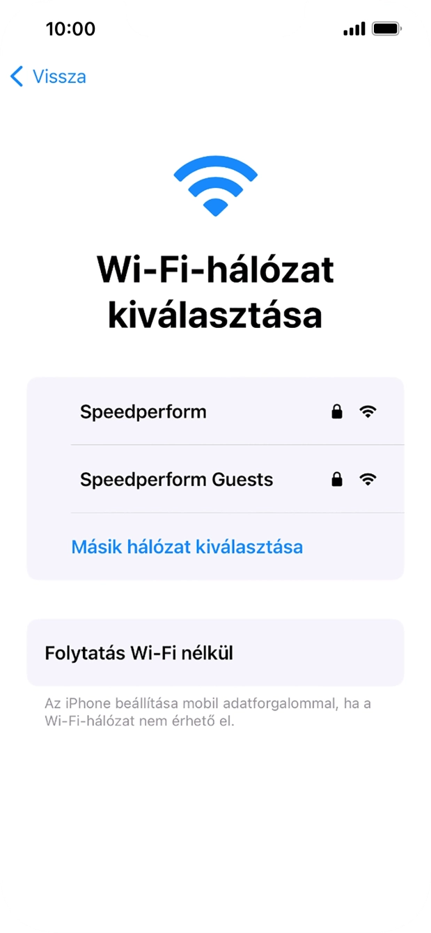Válaszd ki a kívánt Wi-Fi hálózatot.