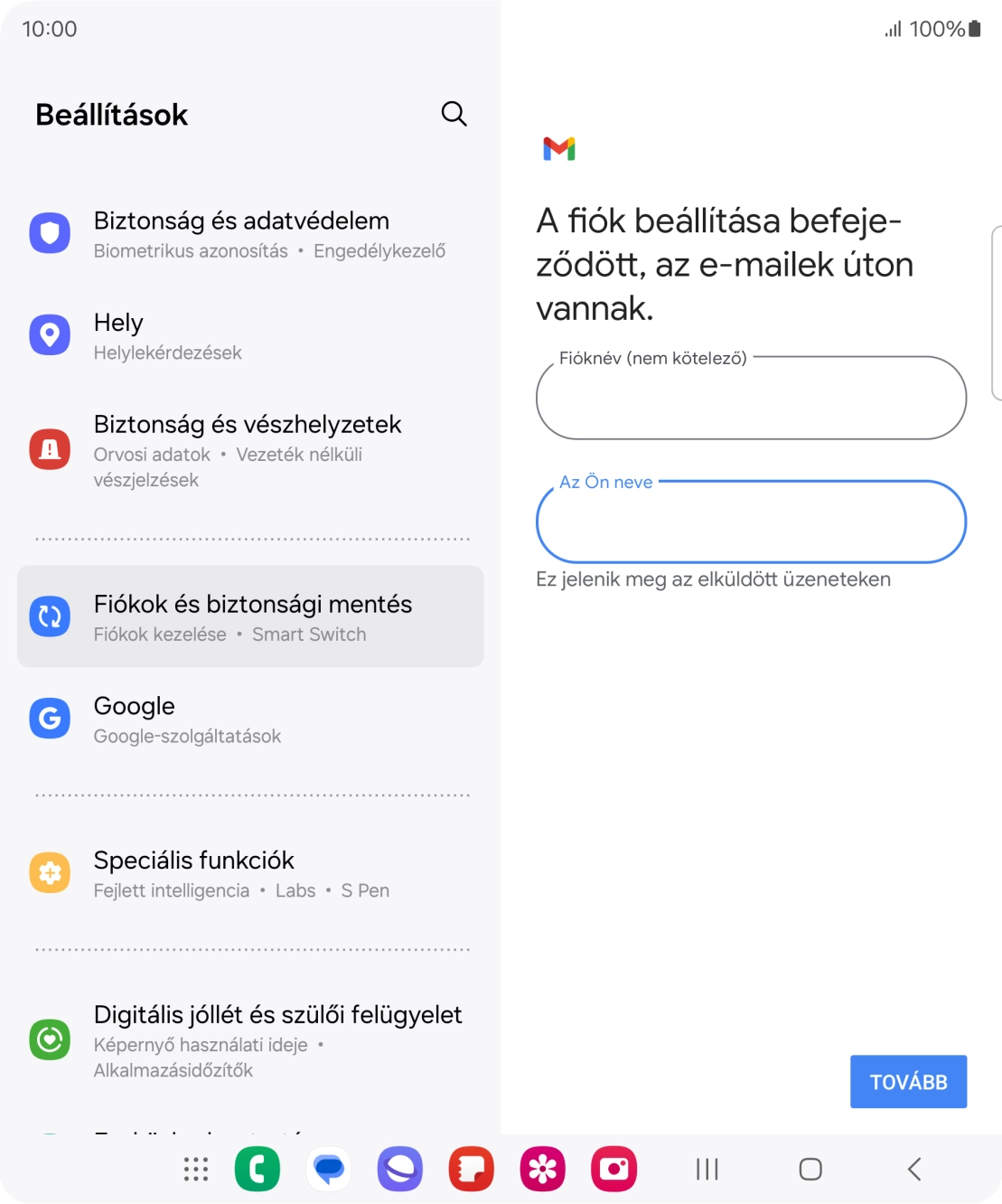 Válaszd a TOVÁBB lehetőséget.