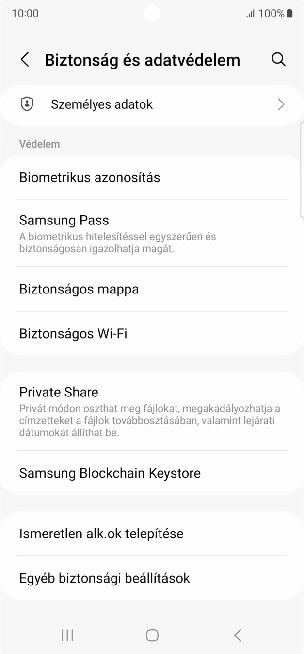 Válaszd az Egyéb biztonsági beállítások lehetőséget.