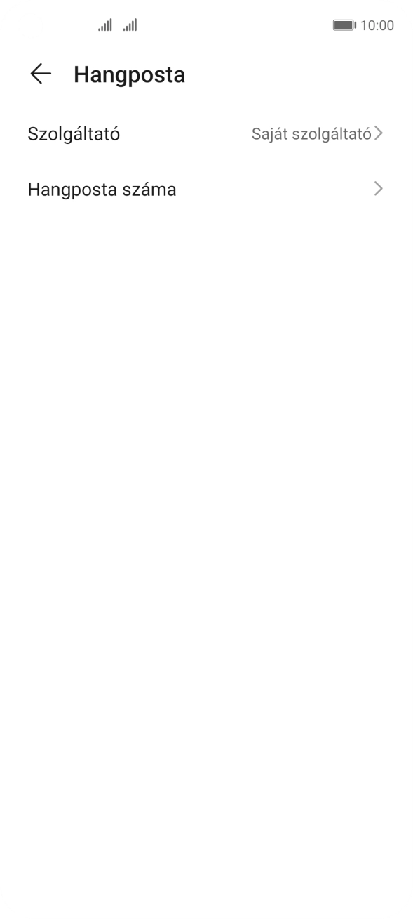 Válaszd a Hangposta száma lehetőséget.