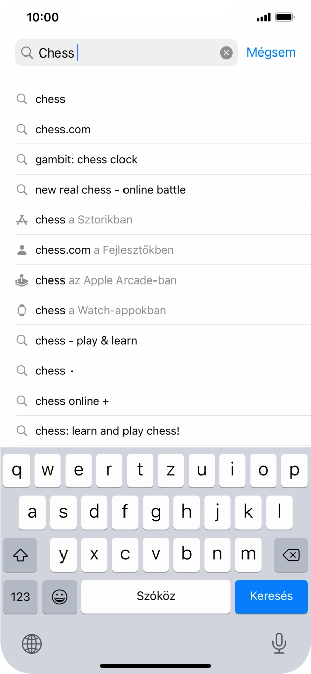 Válaszd a Keresés lehetőséget. Válaszd a Keresés lehetőséget.