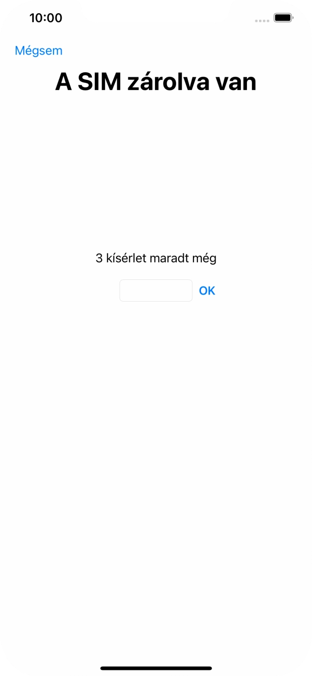 Amennyiben a SIM-kártyád zárolva van, írd be a PIN-kódodat, és válaszd az OK lehetőséget.