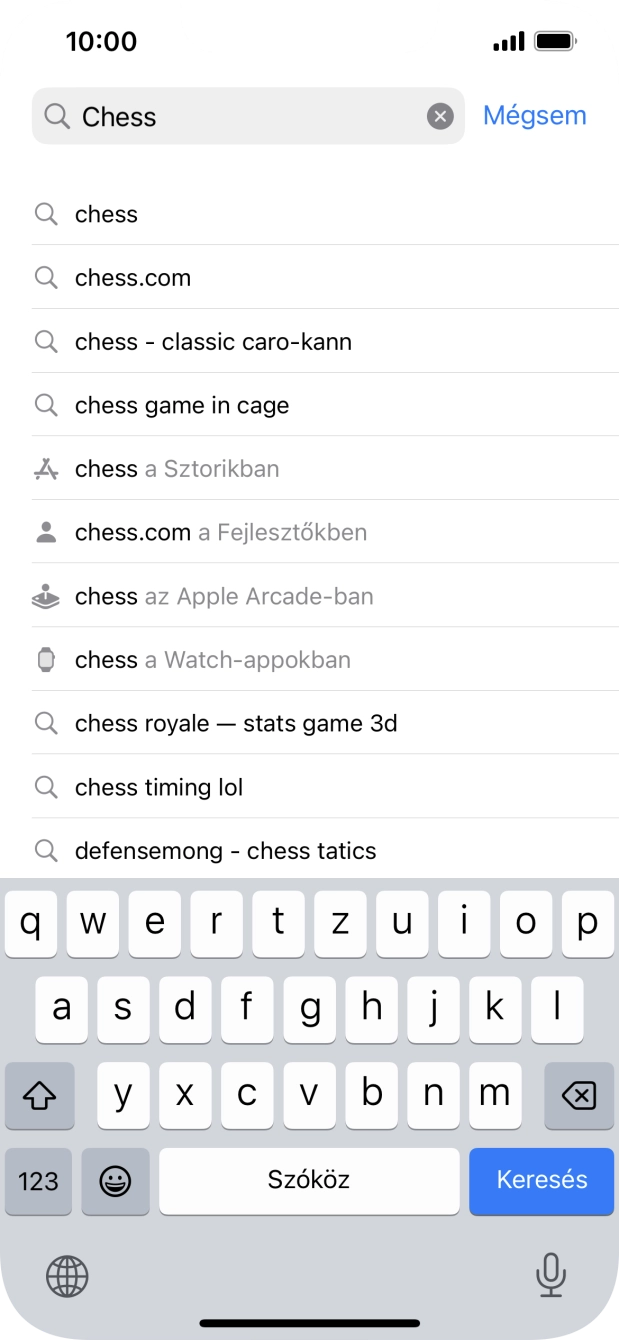 Válaszd a Keresés lehetőséget. Válaszd a Keresés lehetőséget.