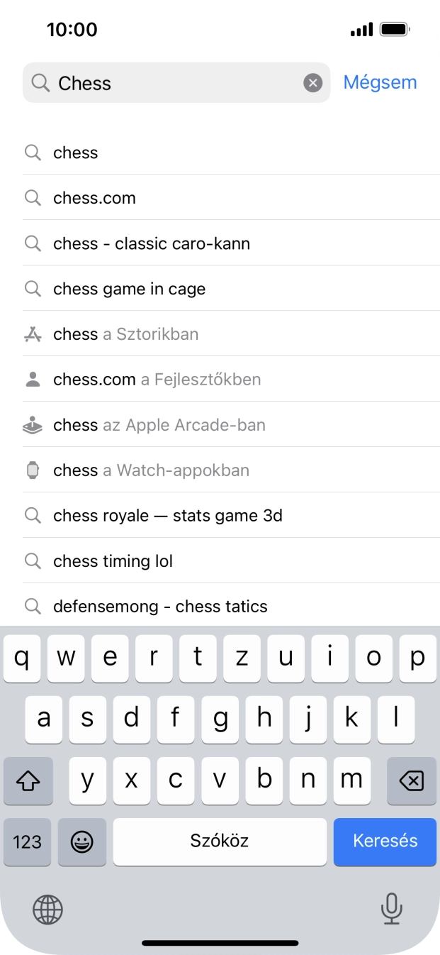 Válaszd a Keresés lehetőséget. Válaszd a Keresés lehetőséget.