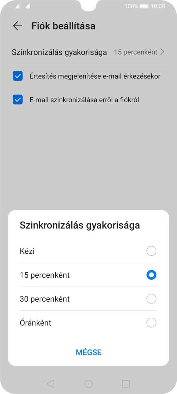 Válaszd ki a kívánt beállítást.
