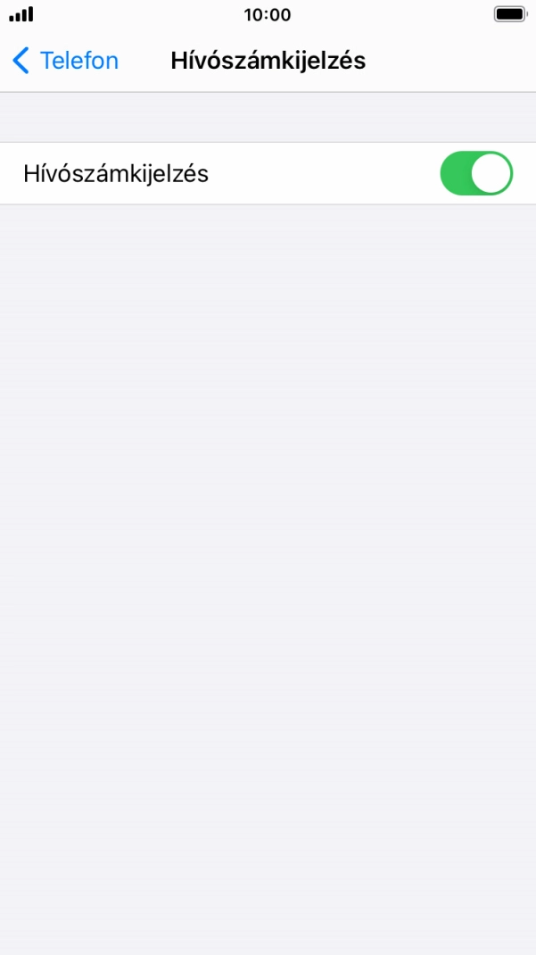 Kattints a „Hívószámkijelzés” melletti csúszkára a funkció be- vagy kikapcsolásához.
