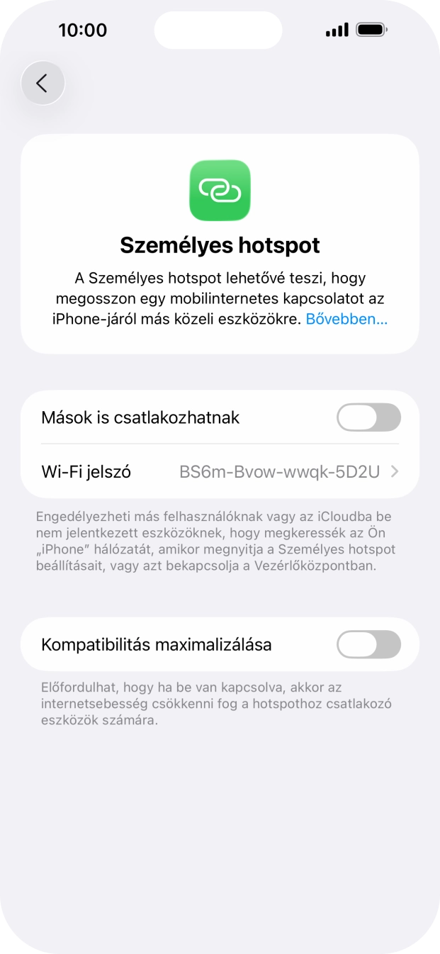 Kattints a Wi-Fi jelszó mezőre, és írd be a kívánt jelszót.