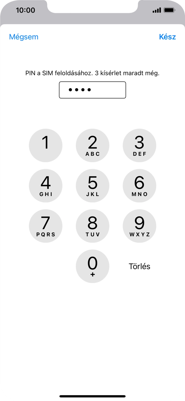 Írd be a PIN-kódod, és válaszd a Kész lehetőséget.