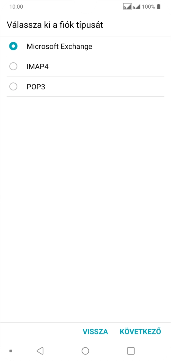 Válaszd a POP3 lehetőséget.