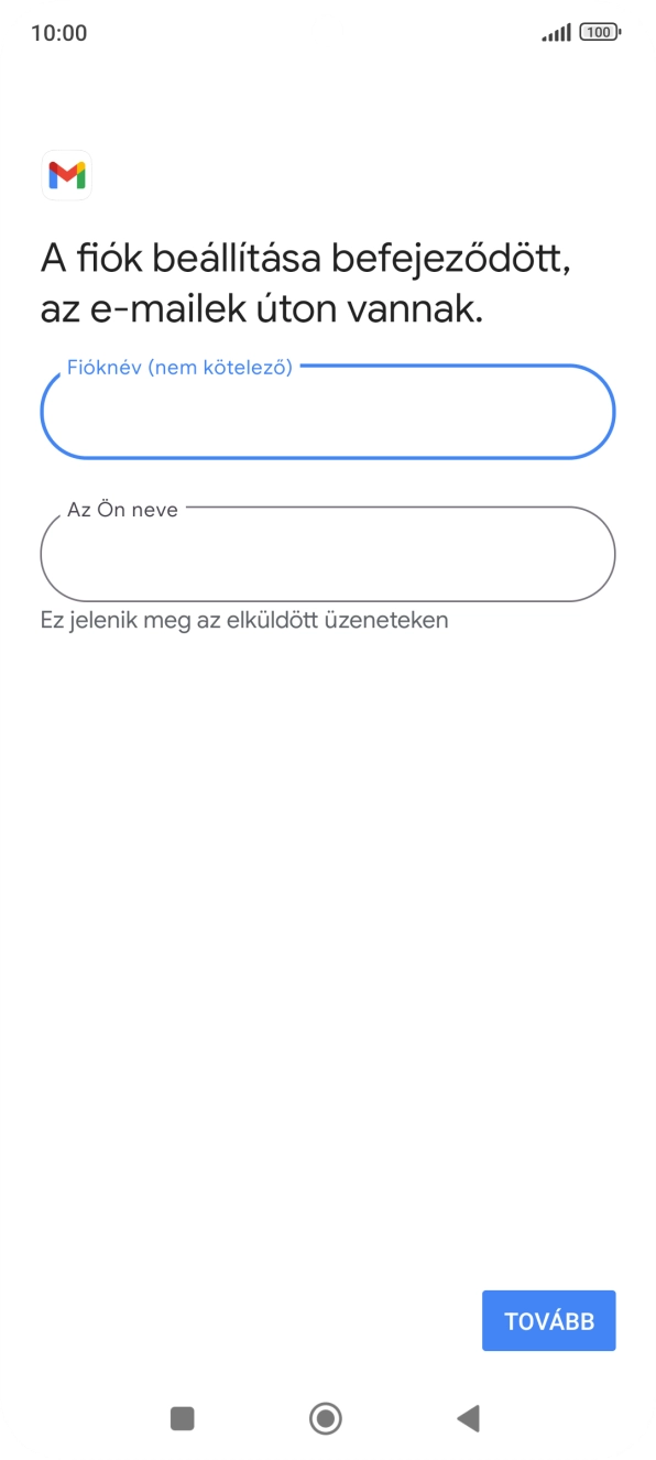 Kattints „Az Ön neve” alatti mezőre, és írd be a kívánt küldőnevet.
