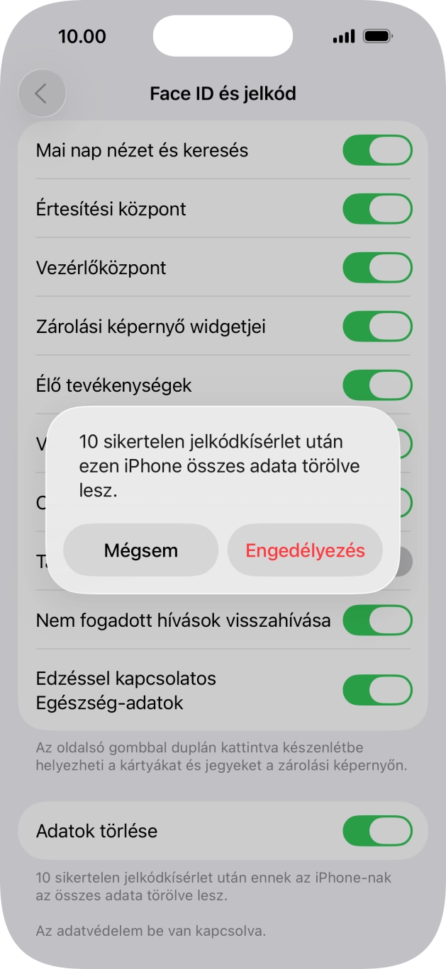Ha bekapcsolod a funkciót, válaszd az Engedélyezés lehetőséget.