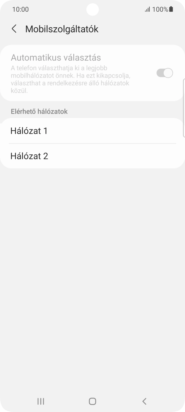 Válaszd ki a kívánt hálózatot.