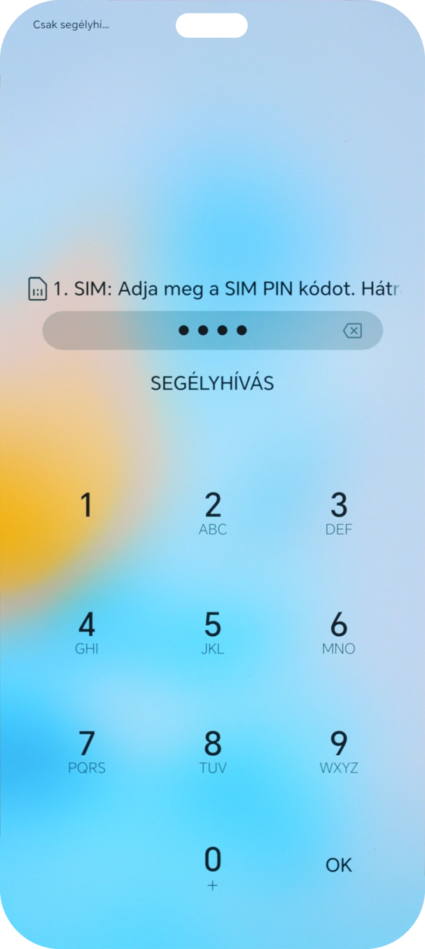 Amennyiben a telefon kéri, írd be a PIN-kódodat, és válaszd az OK lehetőséget.
