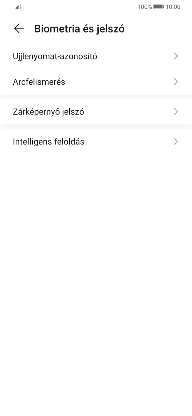 Válaszd az Ujjlenyomat-azonosító lehetőséget. Válaszd az Ujjlenyomat-azonosító lehetőséget.