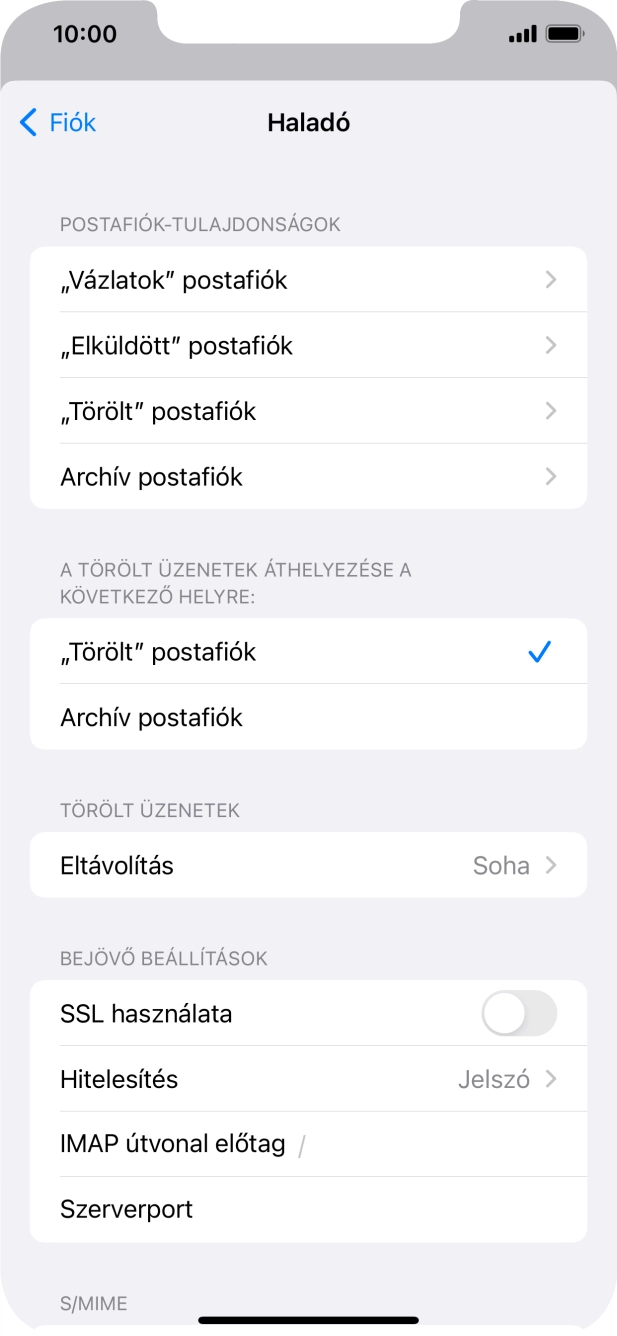 Kattints az „SSL használata” melletti csúszkára a funkció bekapcsolásához.