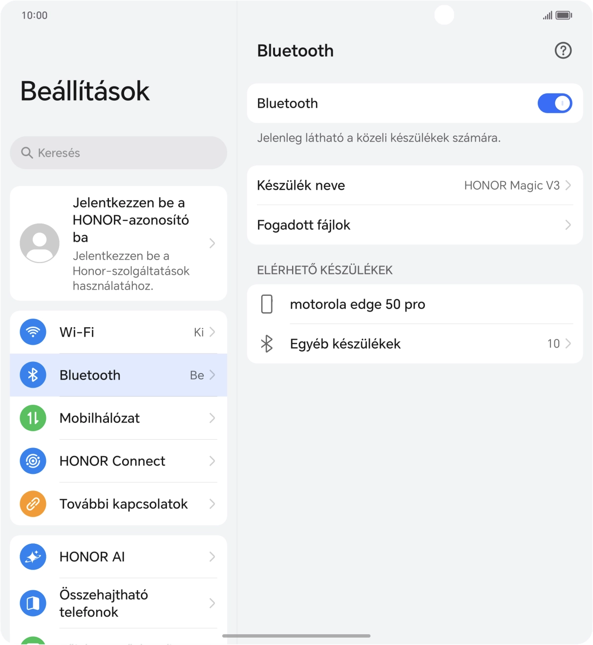 Válaszd ki a kívánt Bluetooth-eszközt, és kövesd a kijelzőn megjelenő utasításokat annak telefonodhoz történő csatlakoztatásához.