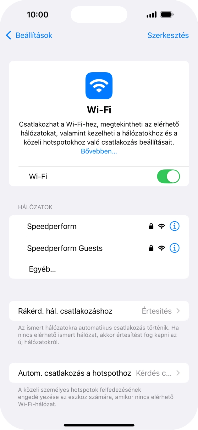 Kattints a kívánt Wi-Fi hálózatra, és írd be a Wi-Fi hálózathoz tartózó jelszót.