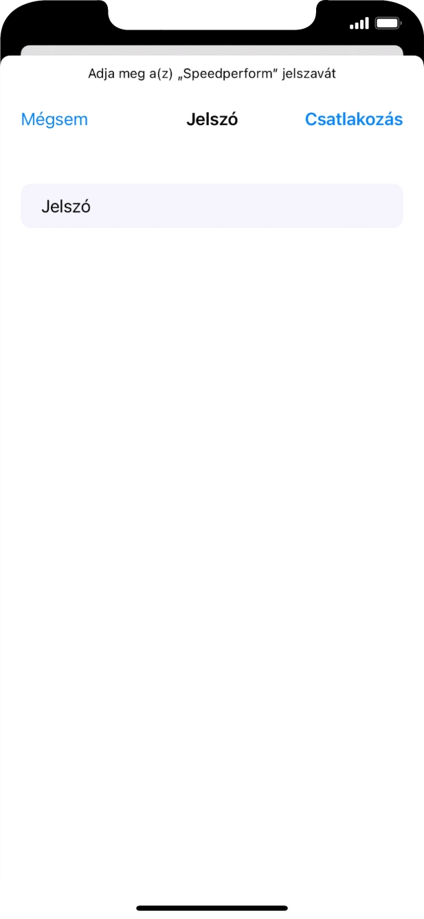 Írd be a Wi-Fi hálózatodhoz tartózó jelszót, és válaszd a Csatlakozás lehetőséget.