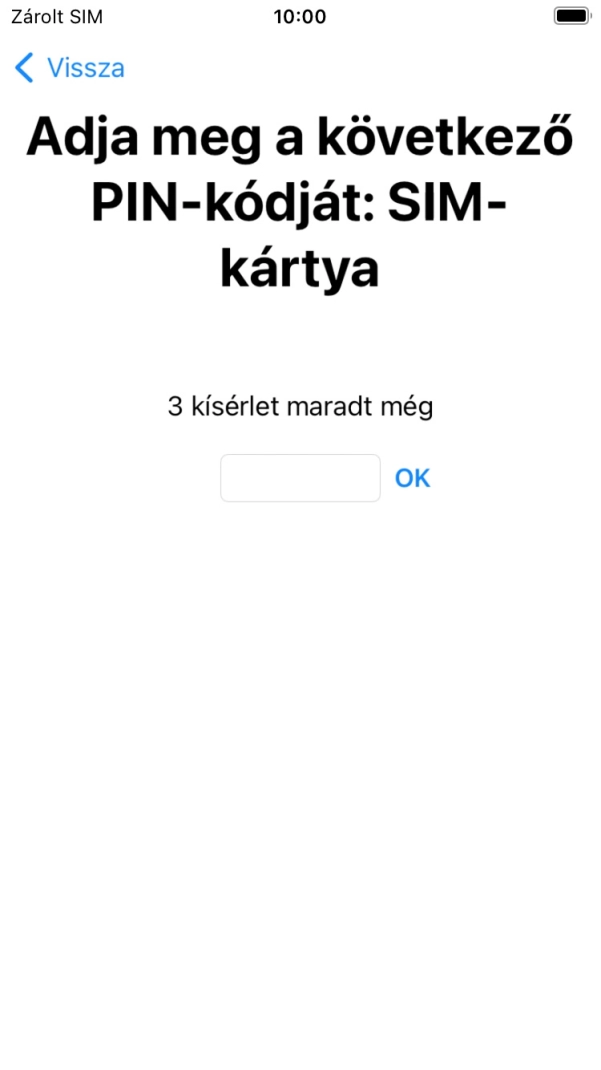 Amennyiben a SIM-kártyád zárolva van, írd be a PIN-kódodat, és válaszd az OK lehetőséget. Amennyiben a SIM-kártyád zárolva van, írd be a PIN-kódodat, és válaszd az OK lehetőséget.