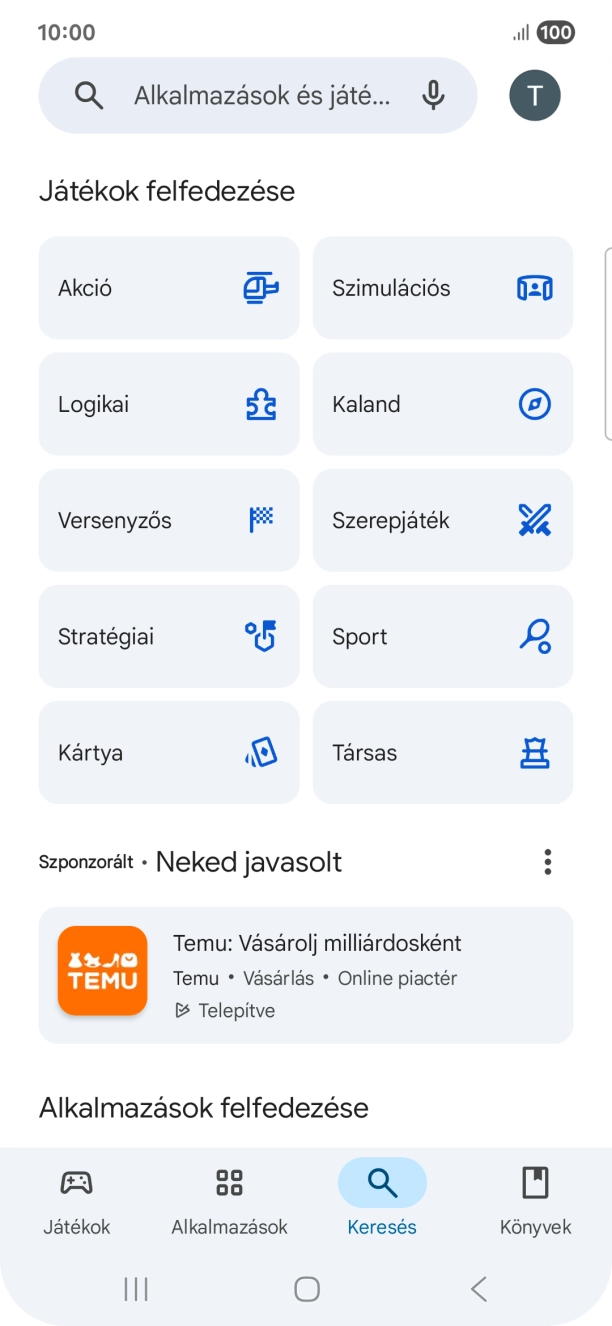 Kattints a keresés mezőre.