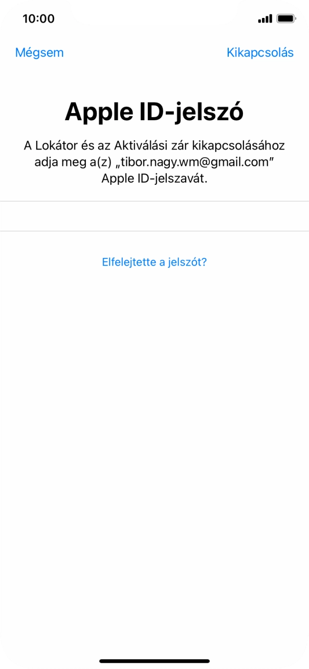 Válaszd a Kikapcsolás lehetőséget.