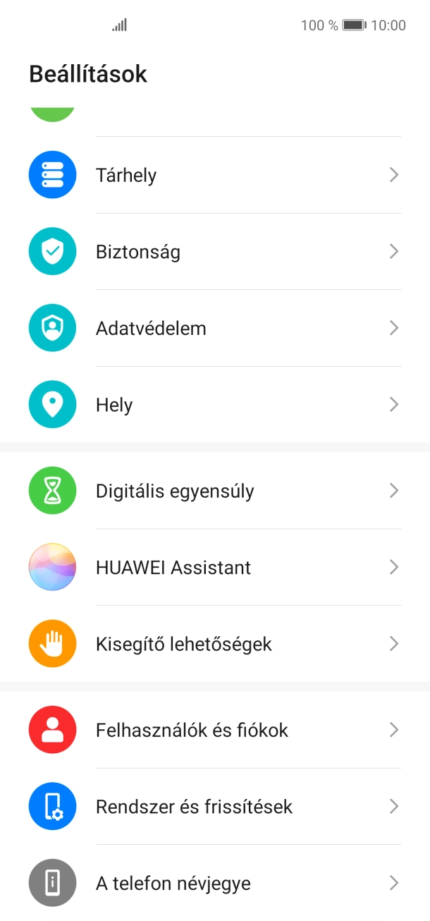 Válaszd a Rendszer és frissítések lehetőséget.