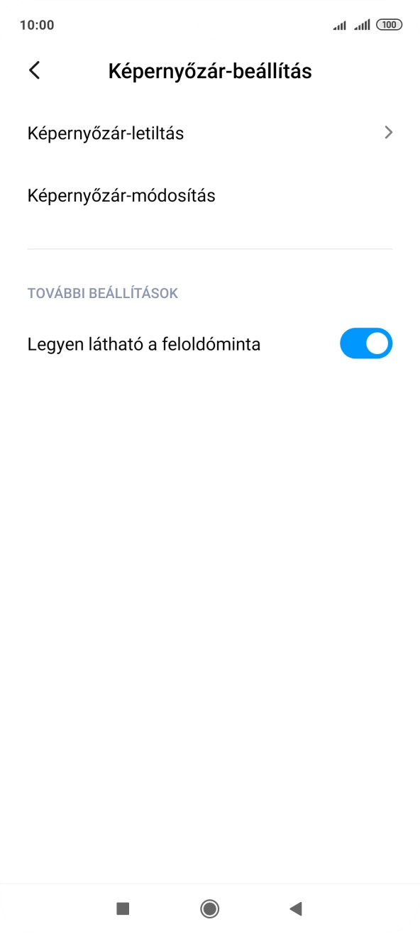 Válaszd a Képernyőzár-letiltás lehetőséget, és írd be a jelenlegi jelszót.
