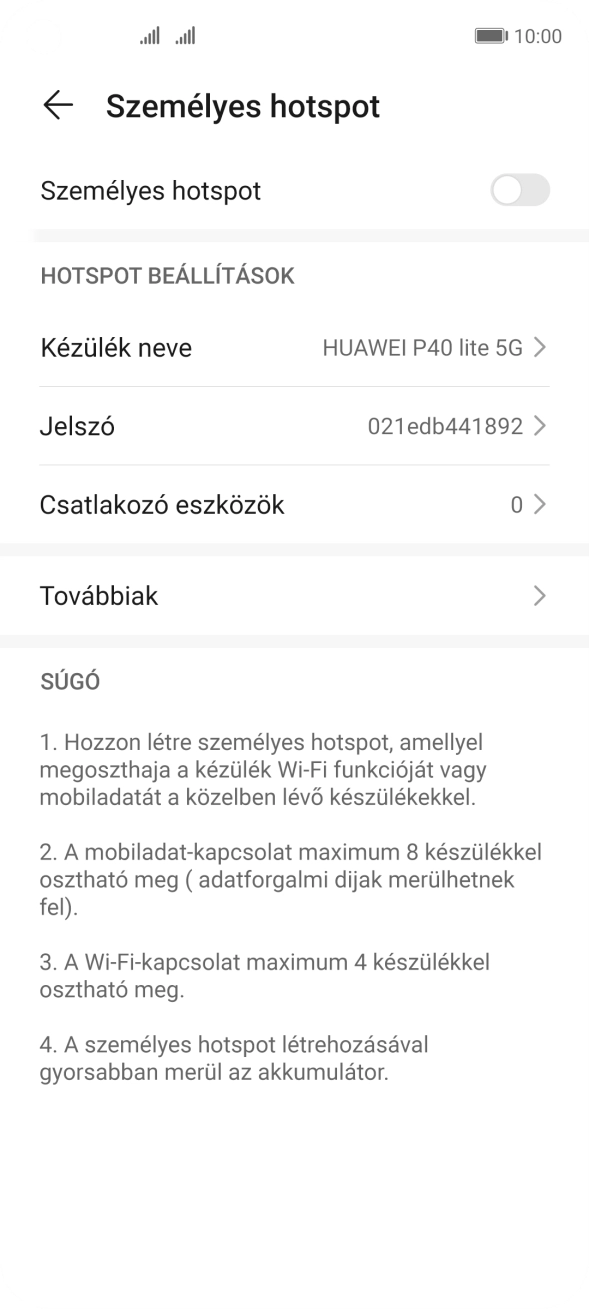 Válaszd a Készülék neve lehetőséget.