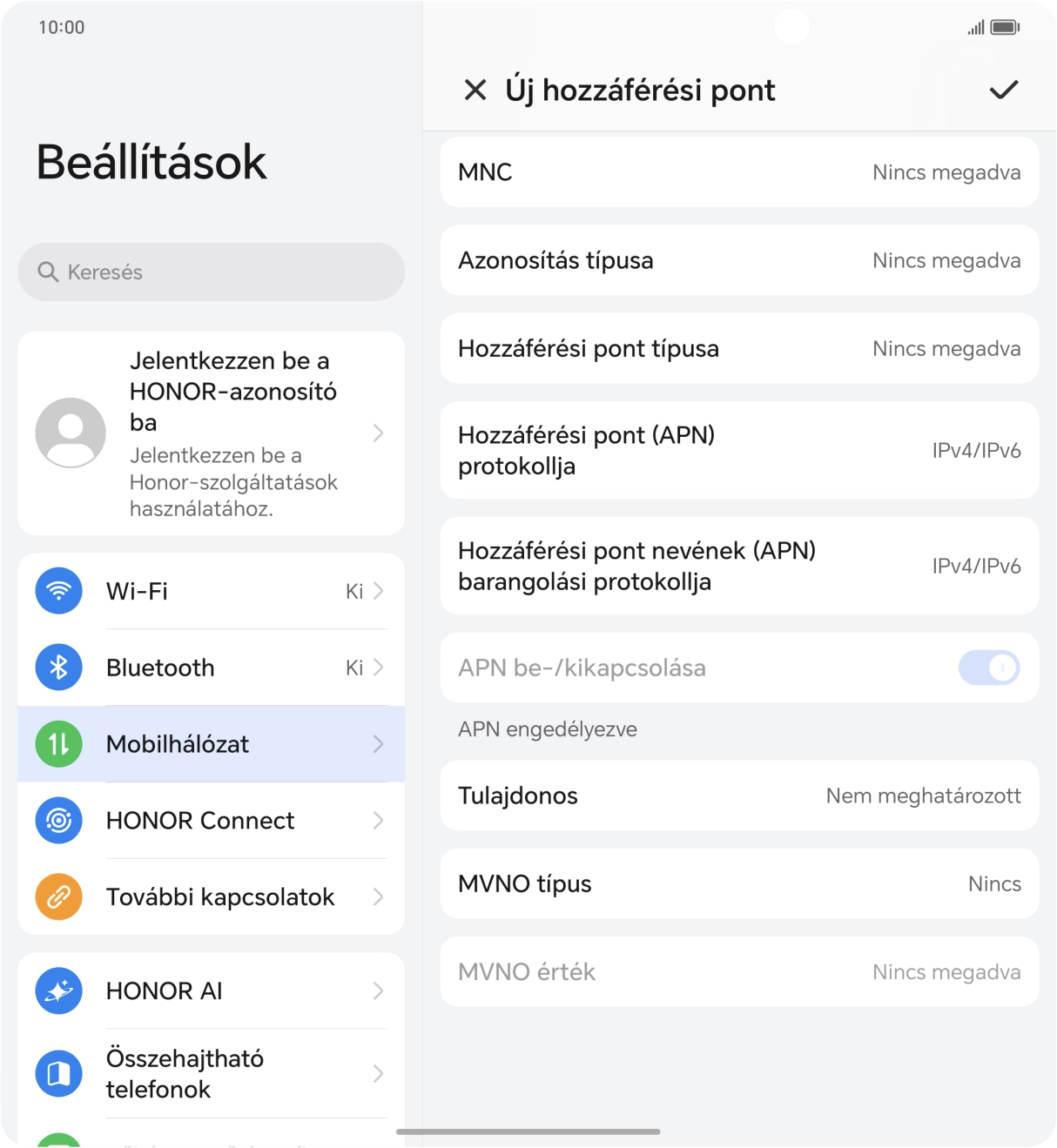 Válaszd az MNC lehetőséget. Válaszd az MNC lehetőséget.