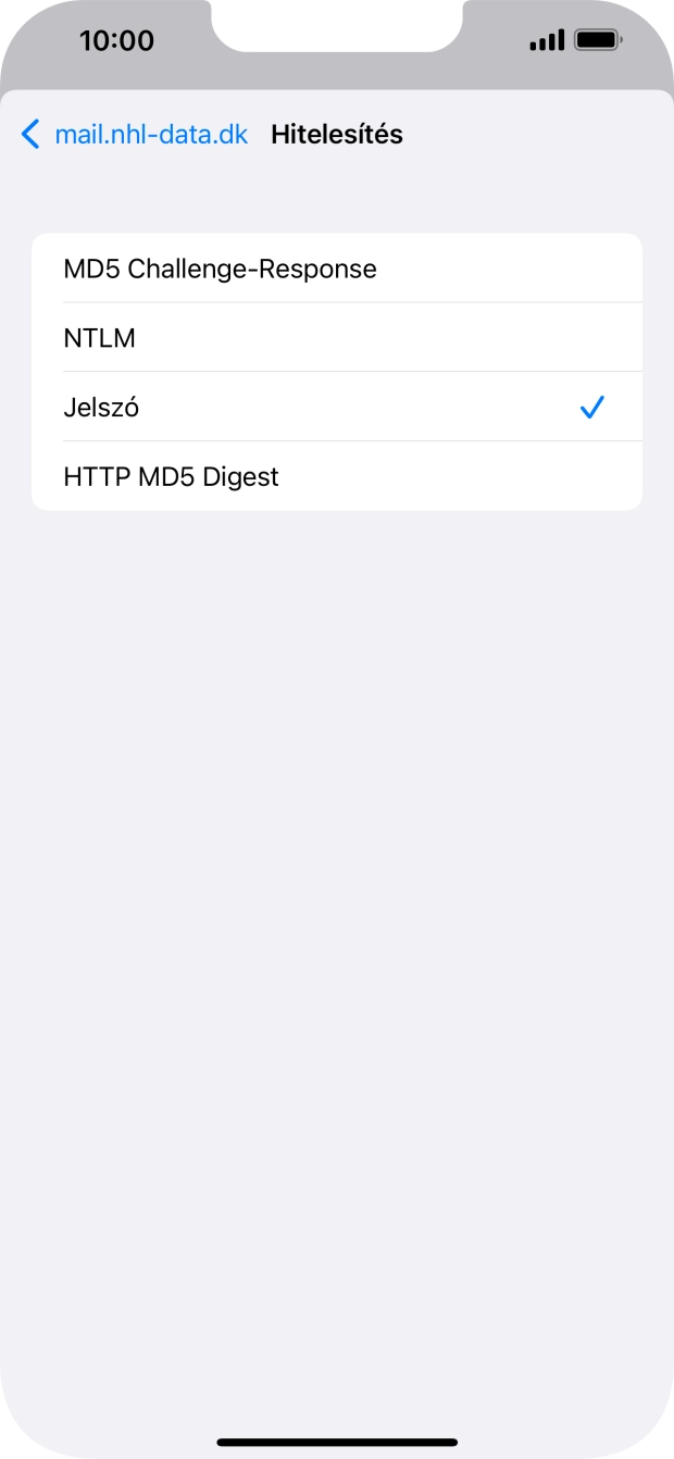 Válaszd a Jelszó lehetőséget.