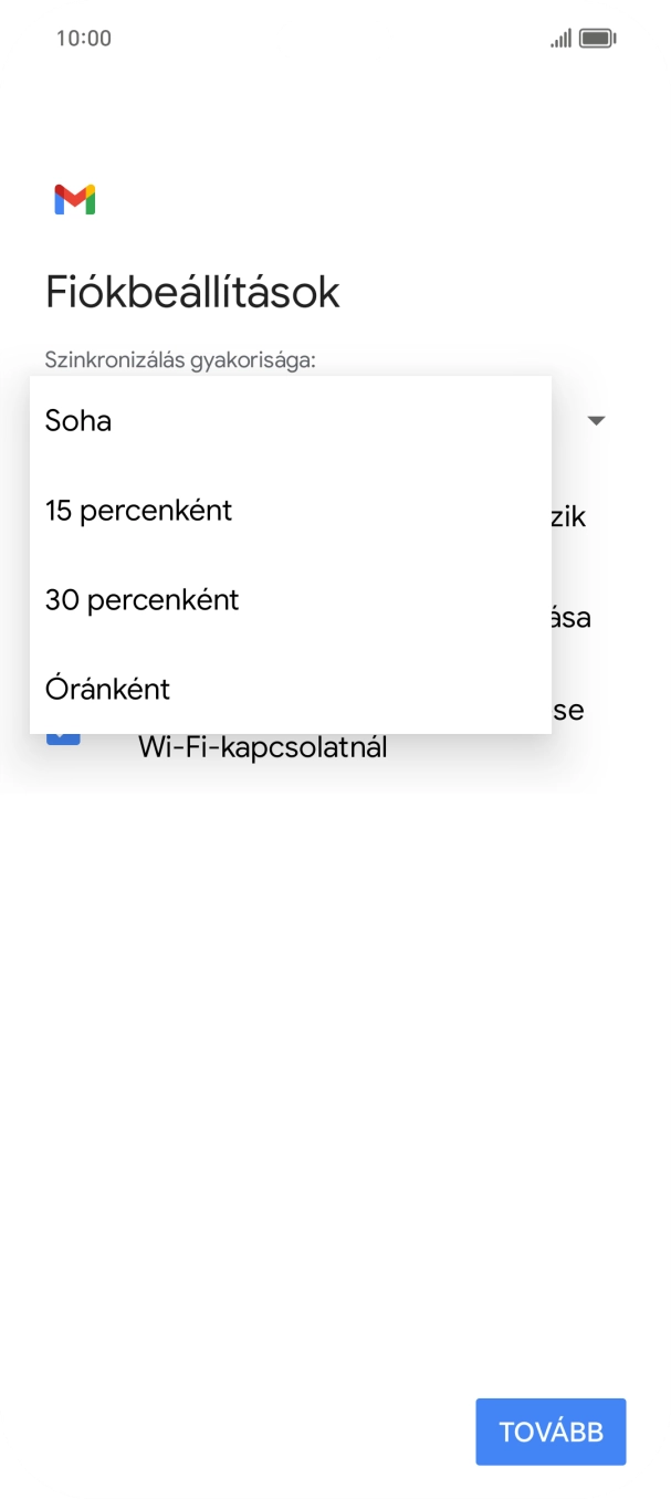 Válaszd ki a kívánt beállítást.