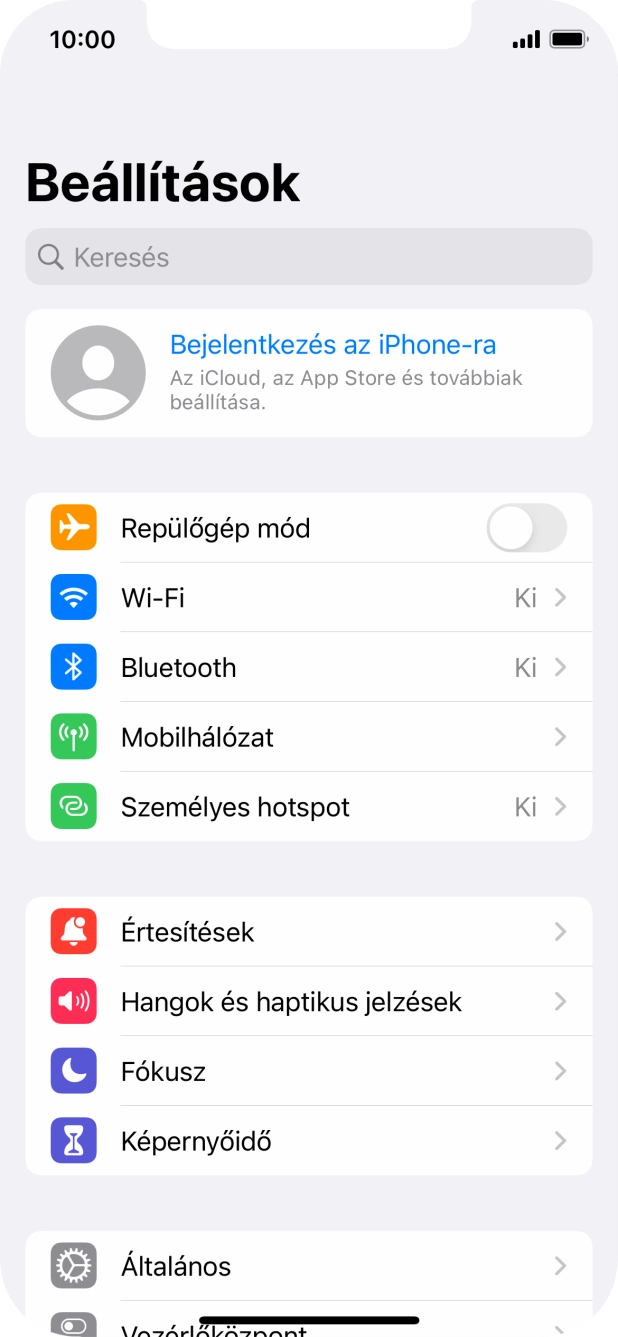 Válaszd a Bejel. az iPhone-jára lehetőséget.