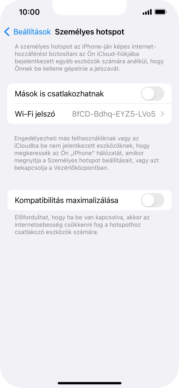 Kattints a Wi-Fi jelszó mezőre, és írd be a kívánt jelszót.