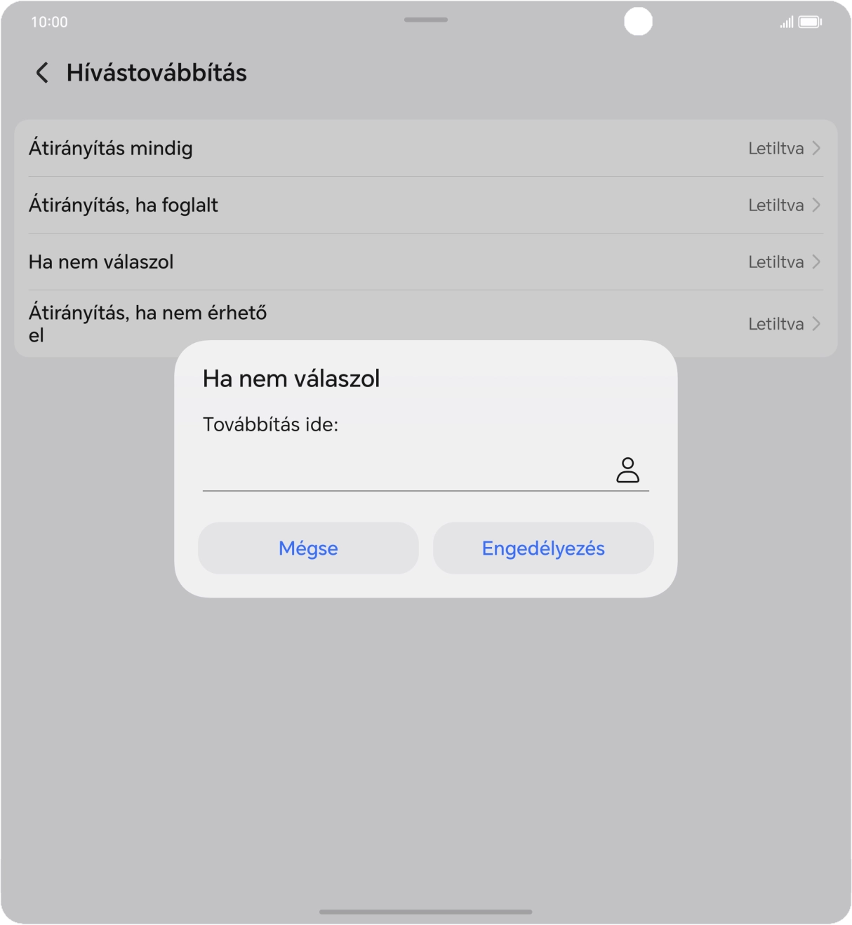 Írd be a +36709090999 számot és válaszd az Engedélyezés lehetőséget.