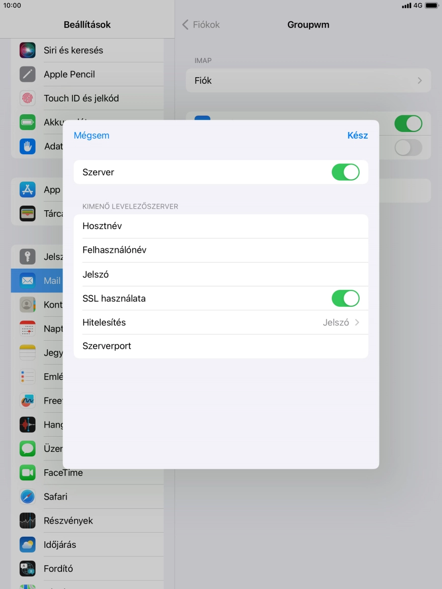 Válaszd a Hitelesítés lehetőséget.